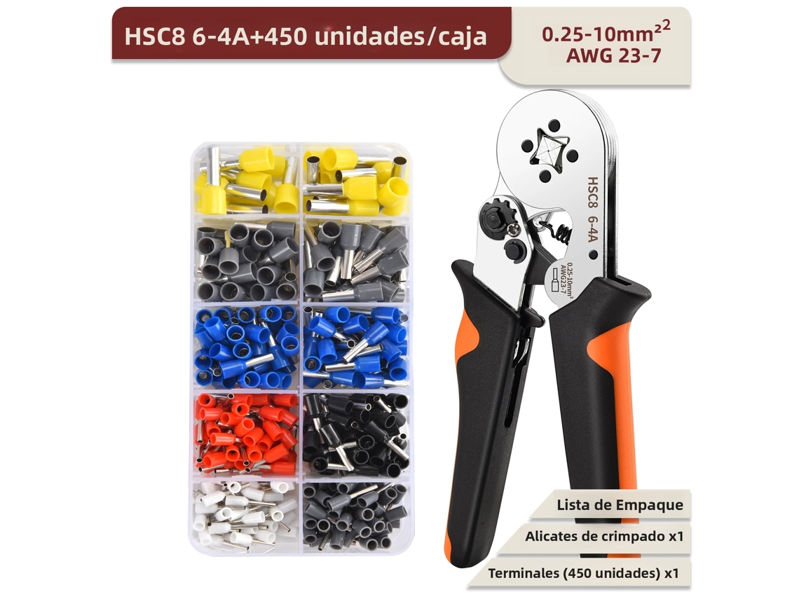 Kit de crimpado MDUG para terminales tubulares, tamaños de 0,08 a 16 mm².