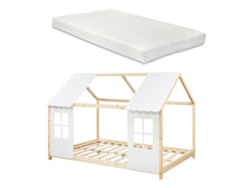 Cama con Colchón Tostedt [EN.CASA] Blanco (140x200cm)