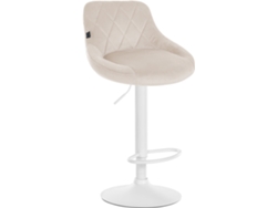 Taburete de bar Lazio terciopelo crema/blanco CLP