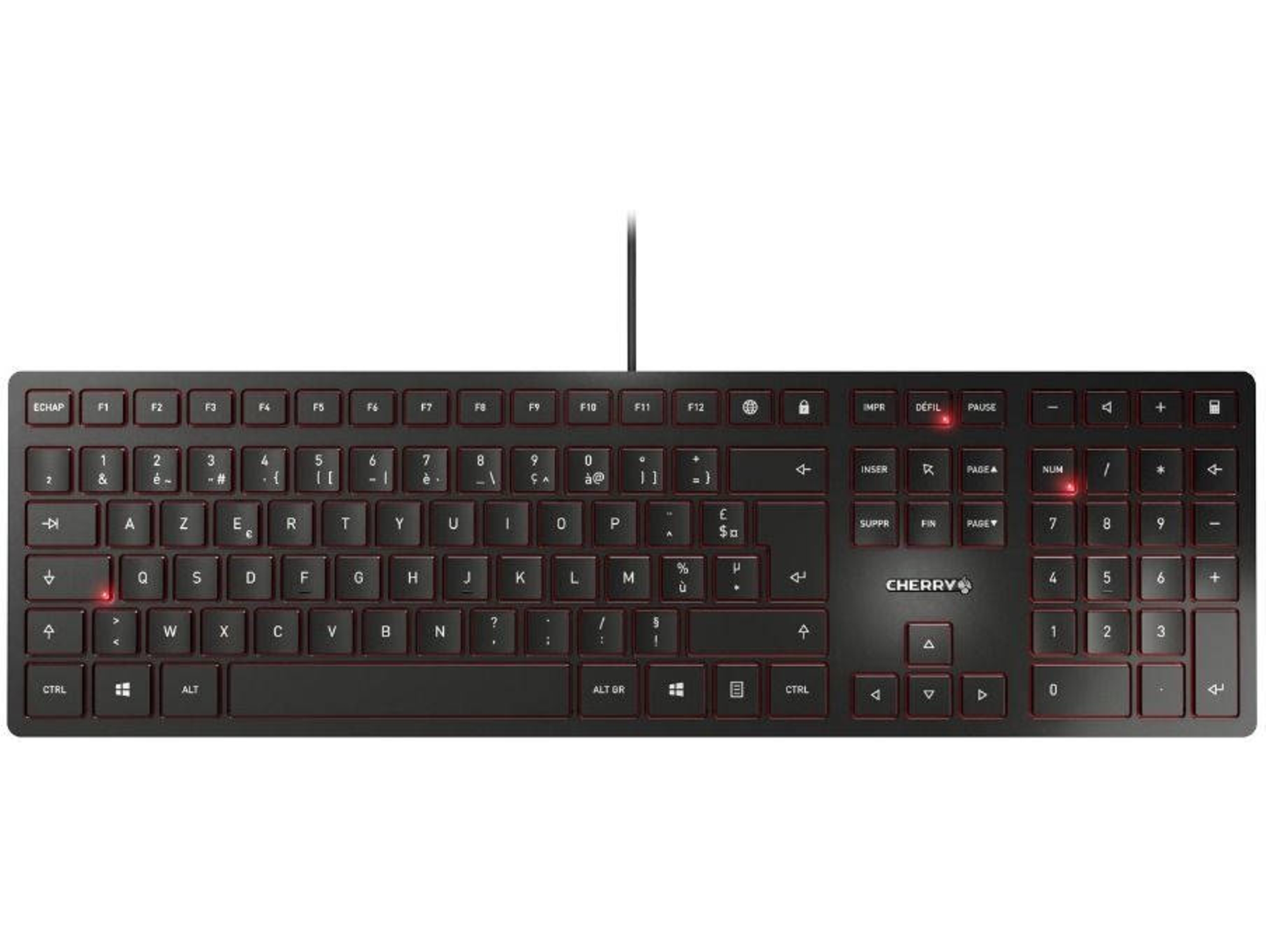 Teclado CHERRY KC 6000 Slim (Con Cable - Layout Francés - Teclado Numérico)