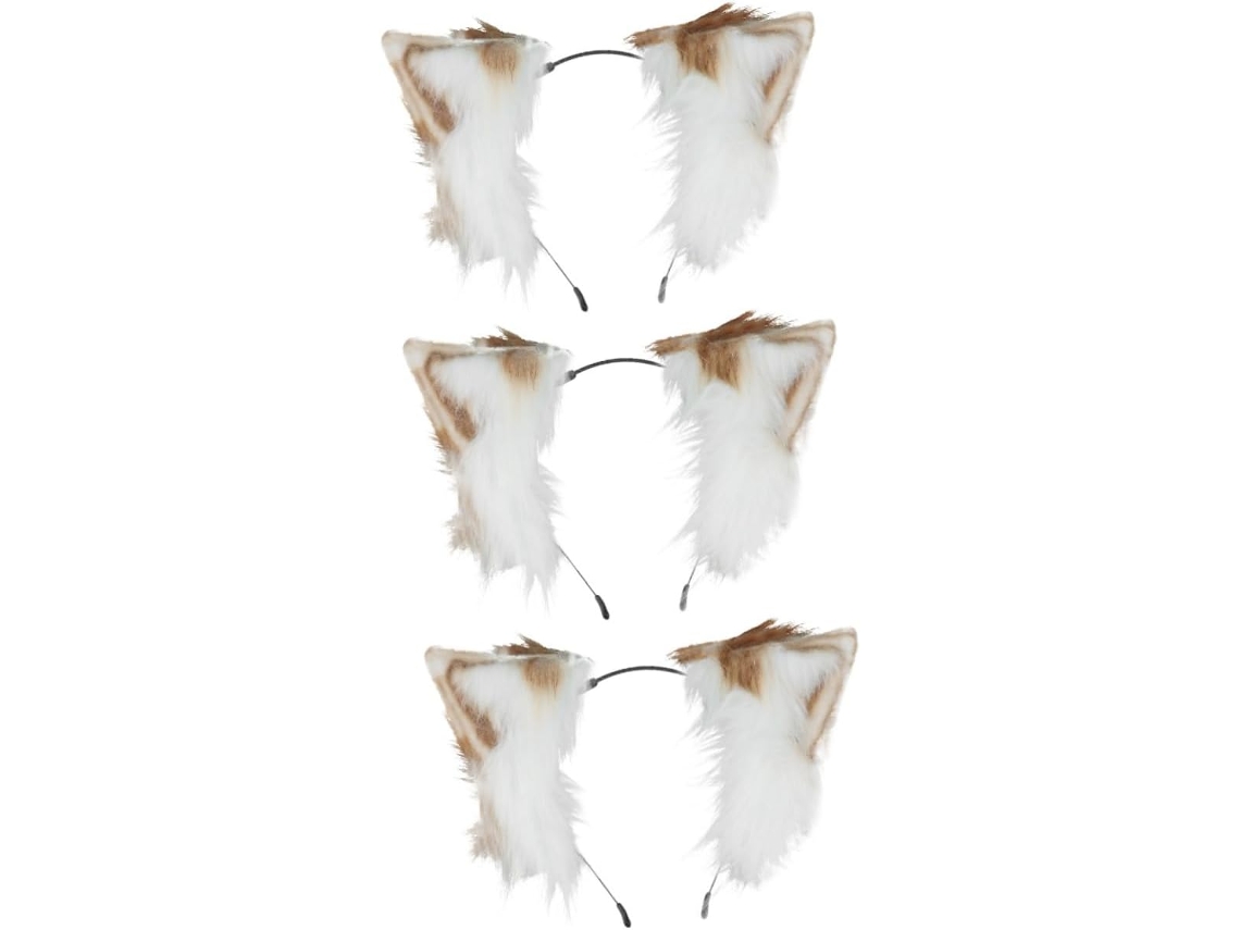 3pièces Diadema Cosplay Animal Avec Oreilles De Accessoire Pour Fête Mascarade Et Jeux Rôle
