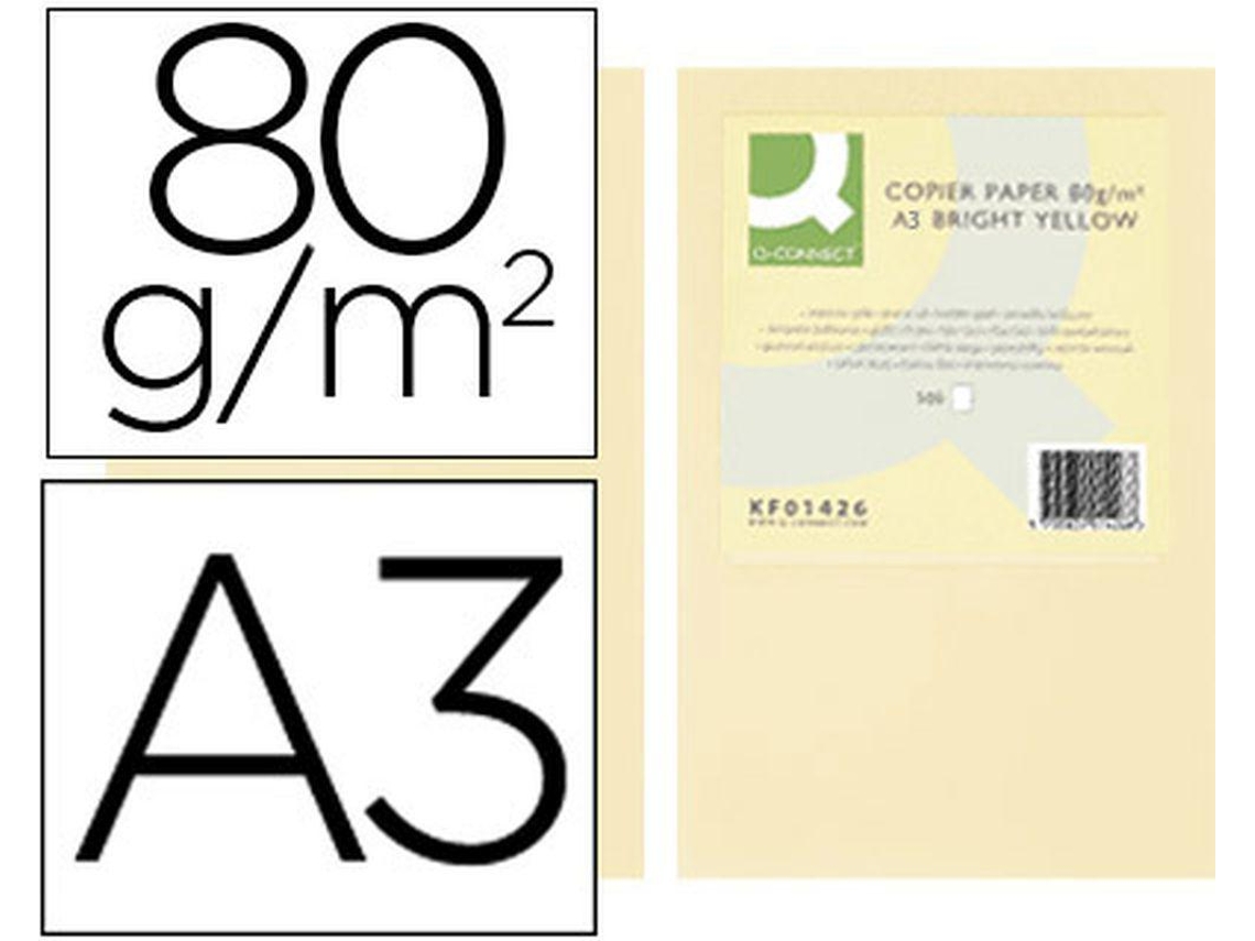 Papel de Cor Q Connect Din A3 80Gr Creme Embalagem de 500 Folhas