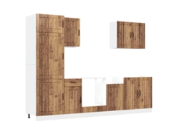 Conjunto de gabinetes de cocina de madera vieja Lucca (7 piezas) EXCLUSIVO DE LA CASA