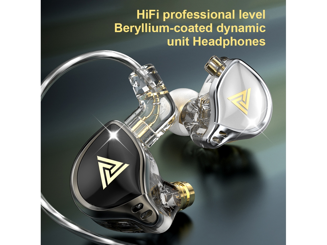 Fones De Ouvido Intra-auriculares Fios Qkz Com Unidade Dinâmica De Berílio Controle De Linha Microfone E Conversão Sem Fio Bt