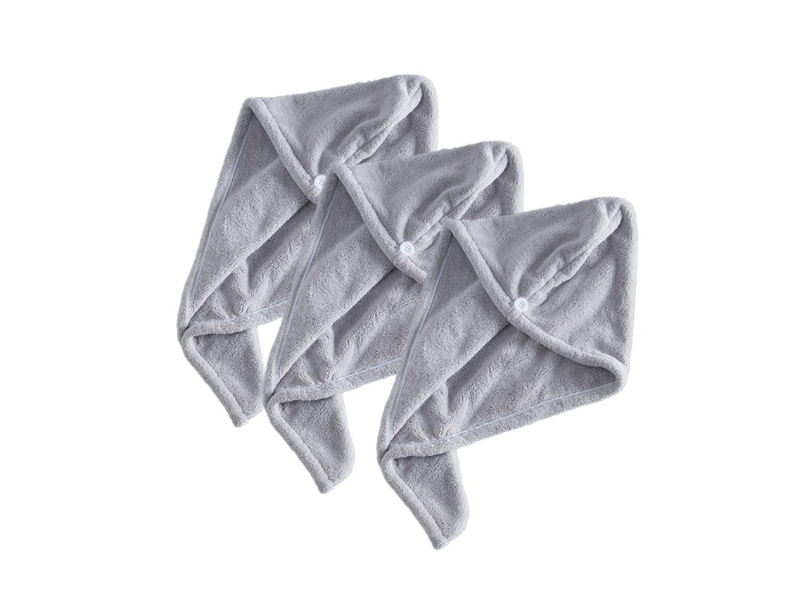 Juego de toallas Kofihety bolsa secado rápido gris - 3 piezas (30x20x5 cm)