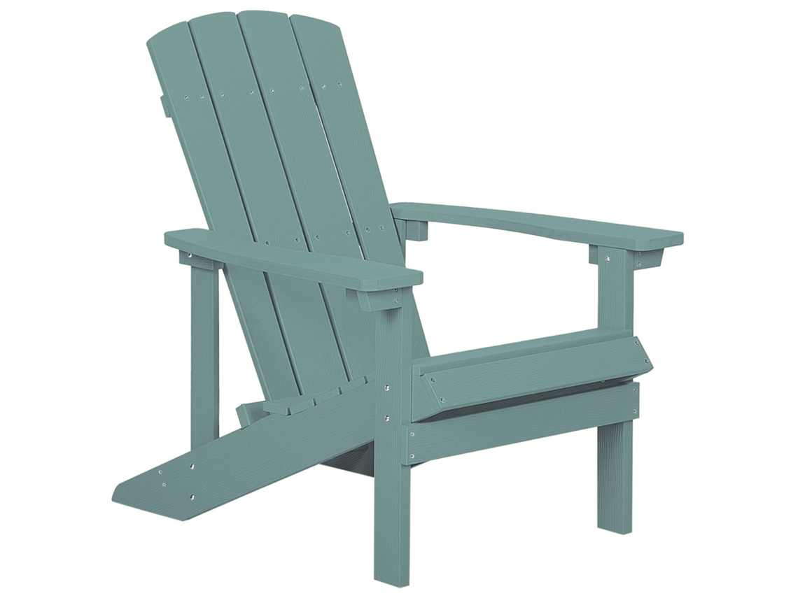 Silla de jardín BELIANI Adirondack de Madera plástica Azul 75x88x88