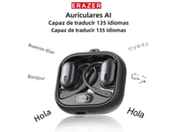 (negro) Auriculares Inalámbricos Bluetooth, Auriculares Deportivos, Con Traductor De Ia Y Ganchos Suaves Para La Oreja
