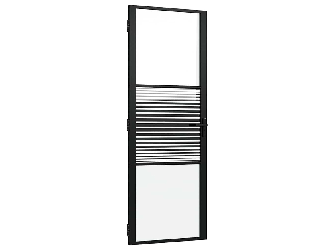 Puerta interior de vidrio templado negro Vidaxl