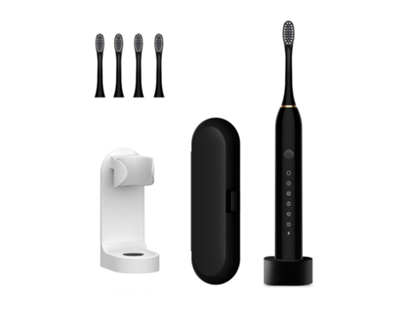 Cepillo de dientes eléctrico HHZ Base recargable ultrasónica 4 cabezales de cepillo Soporte para bolsa de viaje