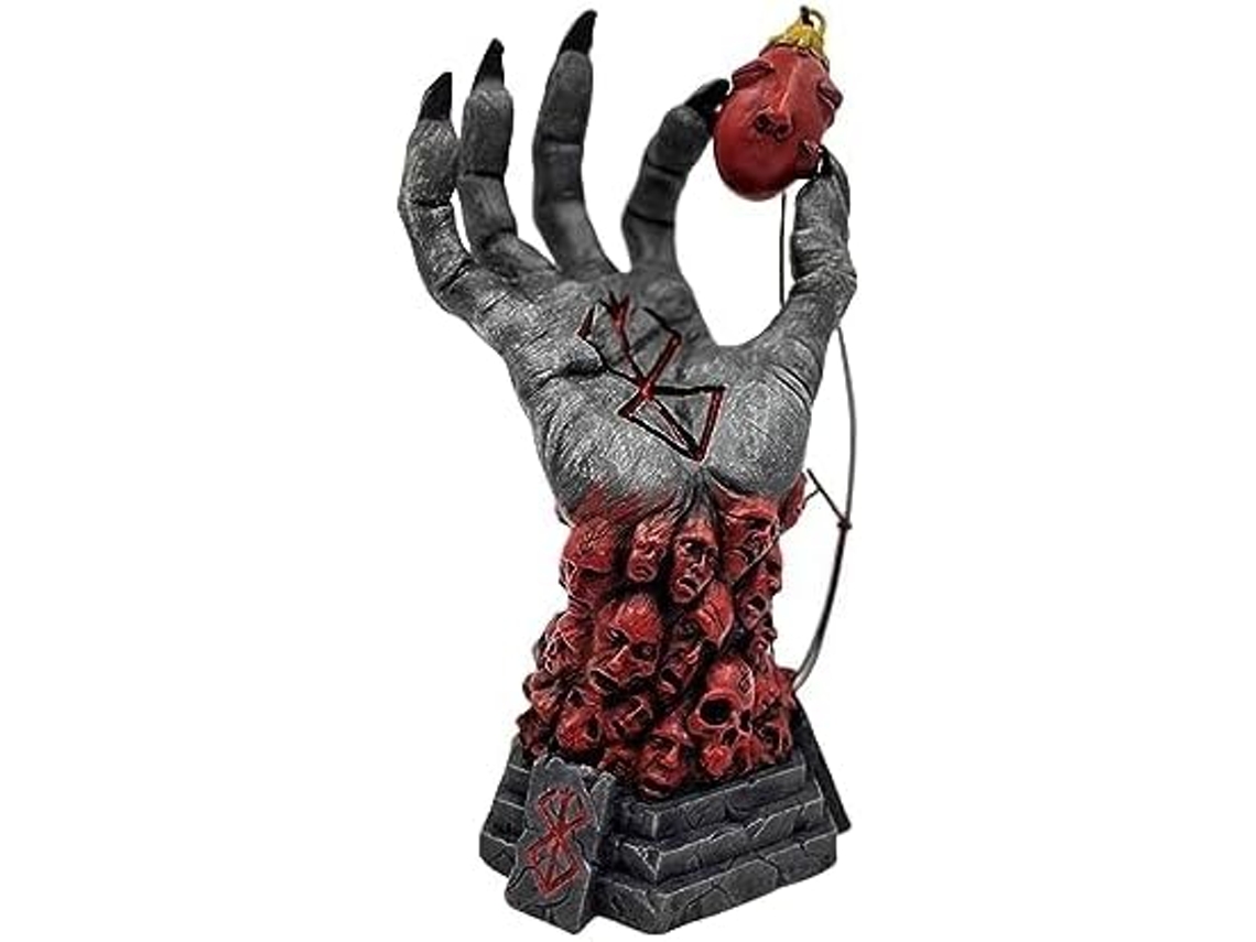 Estatua de Berserk, estatua de la Mano de Dios con collar de Huevo de Rey, Mano de la Muerte Loca, escultura de runa de calavera, regalo para amantes de los quads YWP