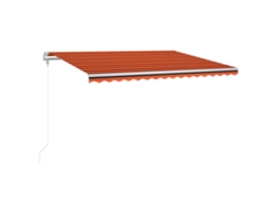 Maison Exclusive - Toldo Automático Led Sensor De Viento Naranja Marrón 400x300 Cm