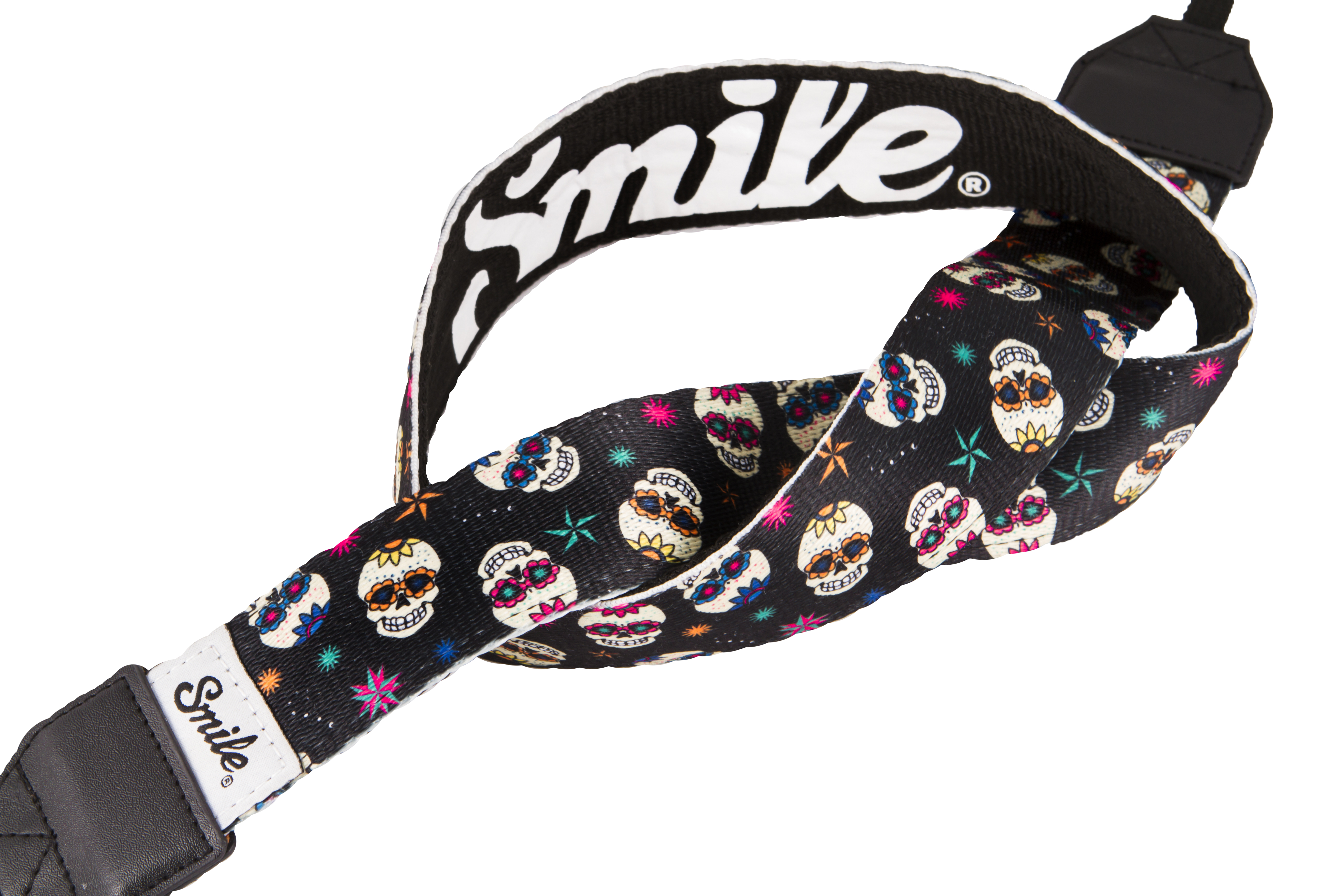 Correa Para Smile tequila negro con calaveras strap fabricadas nylon y piel todo tipo de hungup