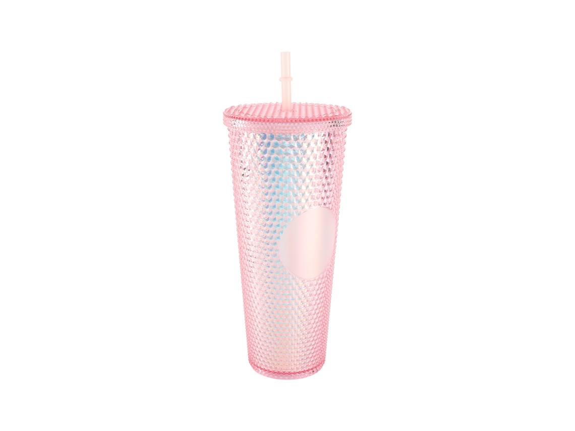 Vaso de agua de gran capacidad de 710 ml con tapa y pajita