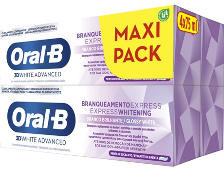 Pasta de Dientes ORAL-B Express Blanco Brillante (4 x 75 ml)