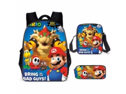 Mochila escolar de tres piezas Mario46*
