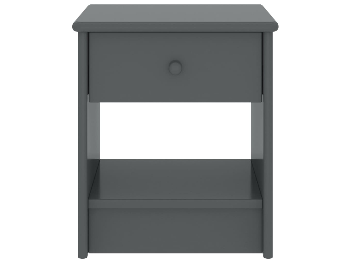 Mesa de Cabeceira LOVELY HOME Mesinha 35X30X40 Cm Pinho Maciço Cinzento-Escuro