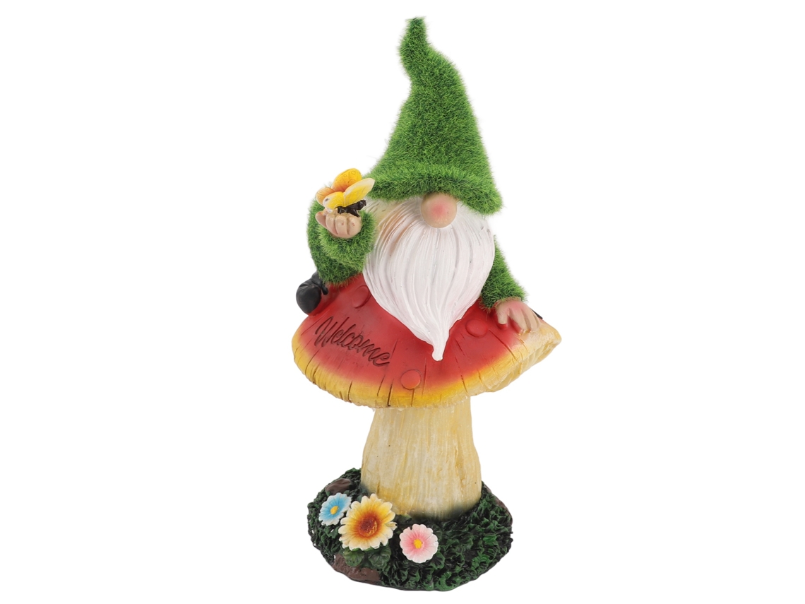 Estatua luminosa de resina con forma de hongo para la decoración de jardines exteriores.