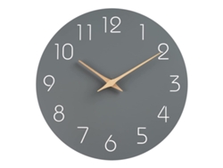 Reloj de pared, silencioso de madera gris, decorativo, para dormitorio, cocina, casa, oficina Kofihety