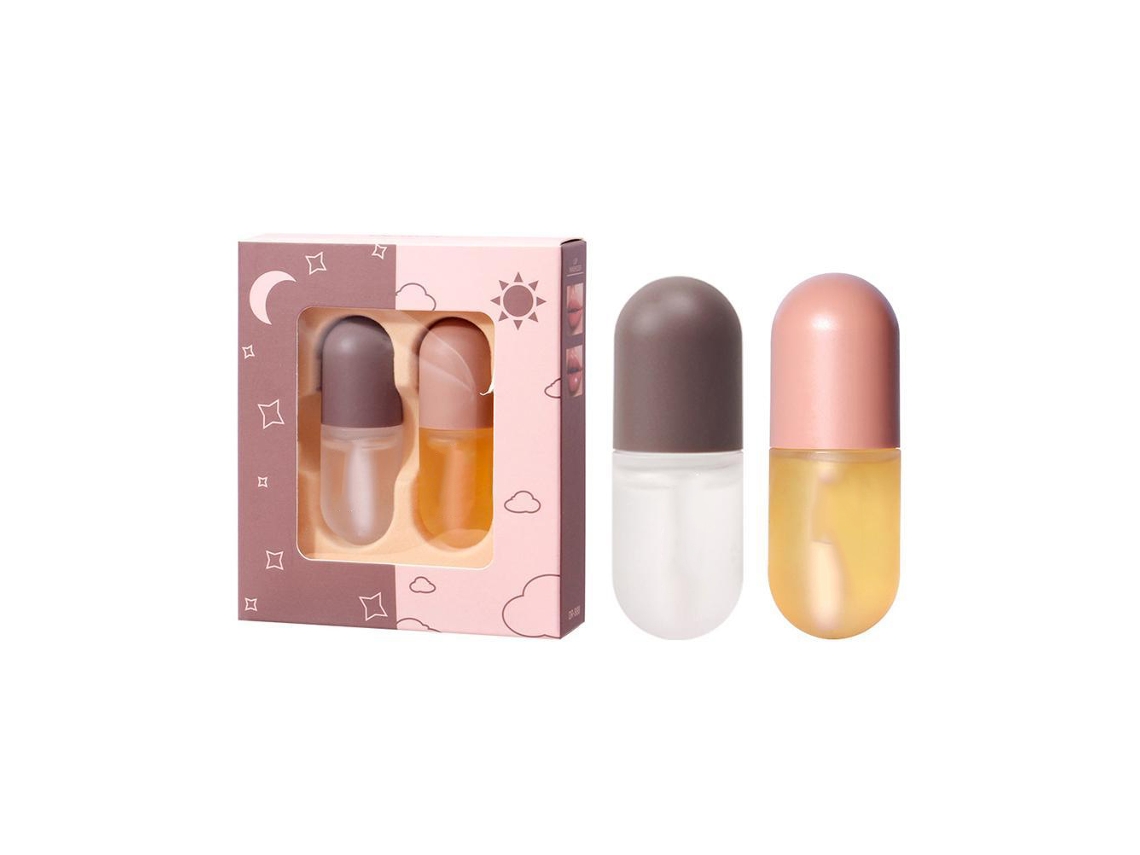 2 cremas voluminizadoras de labios para unos labios más llenos e hidratados con colágeno y vitamina E.