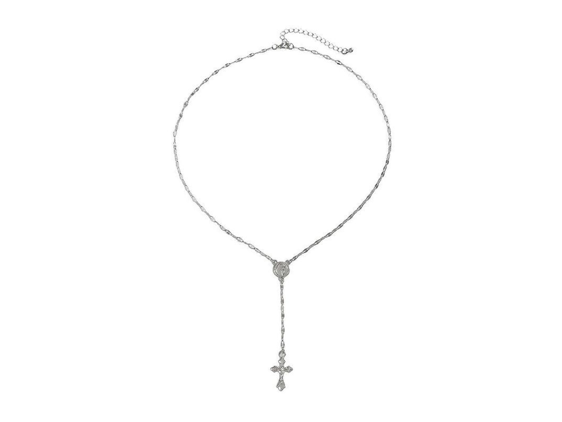 Collares para mujer 2026 con colgante de cruz, cadena hueca de aleación electrolítica ajustable y extensible para mujer.