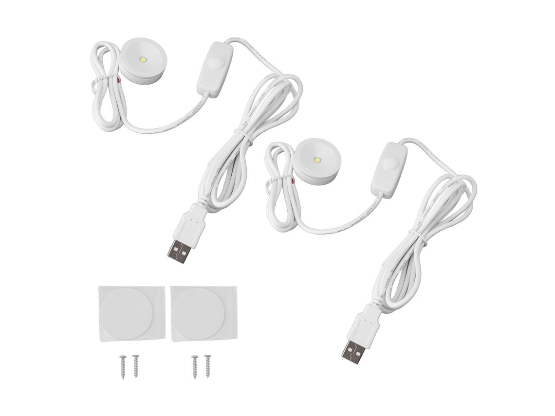 2026-2pcs Focos Led Profesionales Usb 5v Regulables Pequeños Redondos Para Vitrinas Joyería Pasillo Armario Luz Cálida