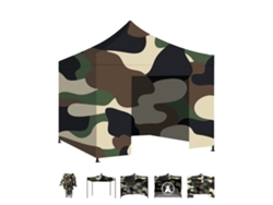 Taman 3x3 - Gazebo De Jardín Plegable Con Cortinas Laterales Y Mosquitera Camuflaje