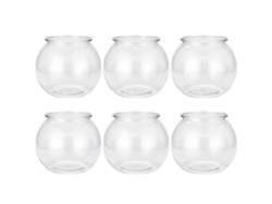 Rebe-6 Vasos De Plástico Transparentes Para Terrario Acuario Floreros Recipientes De Dulces Decoración De Mesa 12,5x12,5x10cm Transparente