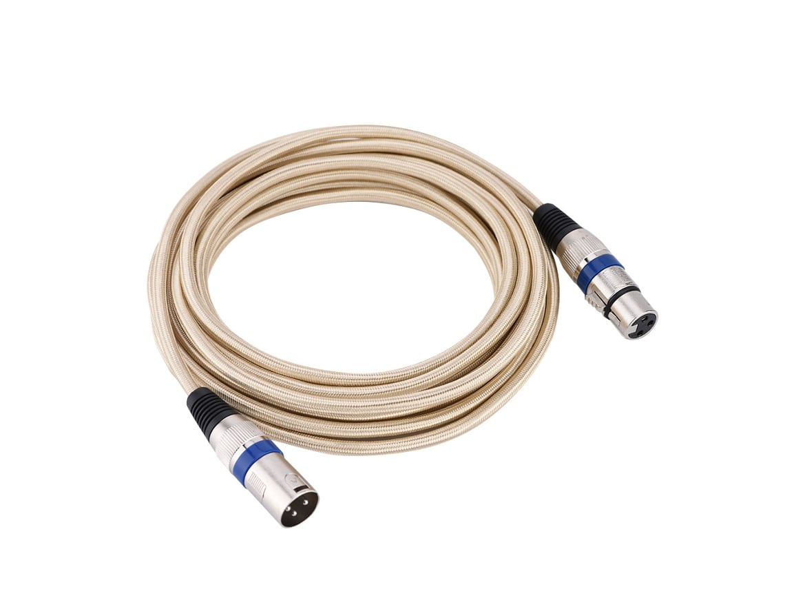 Cable de audio de nailon trenzado XLR macho a hembra de 5 m