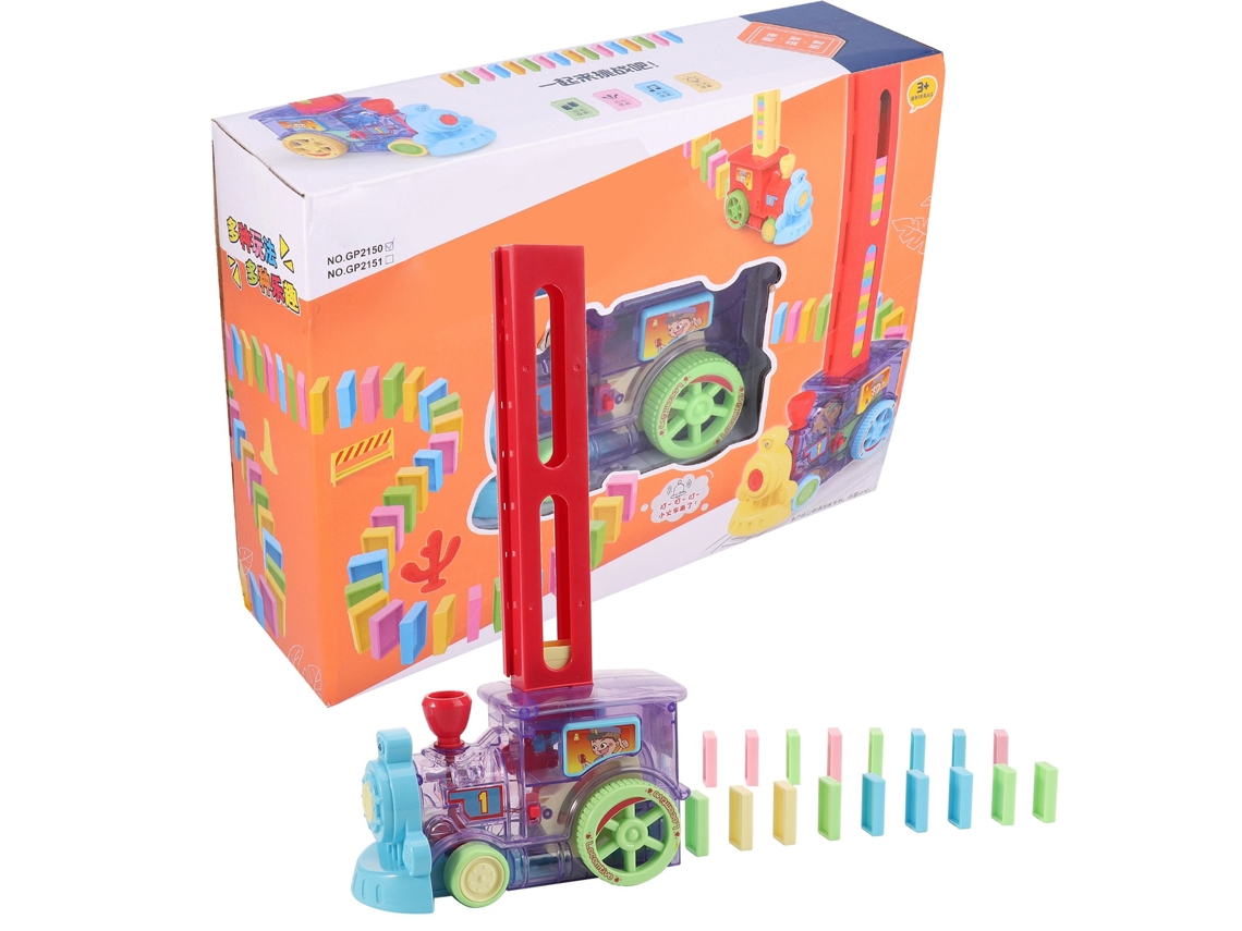 Ats-juego De Domino Tren Toy Set Diy Colocación Automática Coche Educatsivo Niños 80pcs