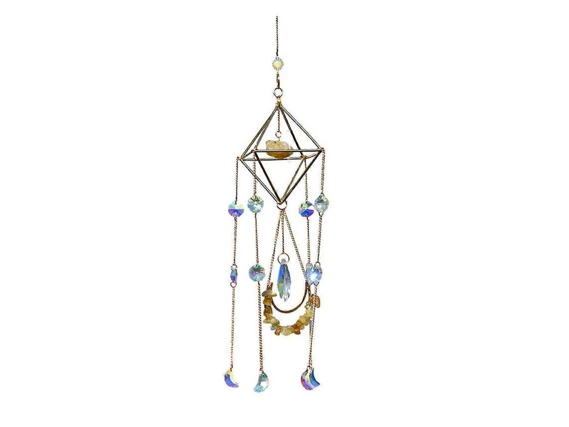 Colgante de cristal para atrapasol, carillón de viento arcoíris, decoración navideña para árbol de exterior.
