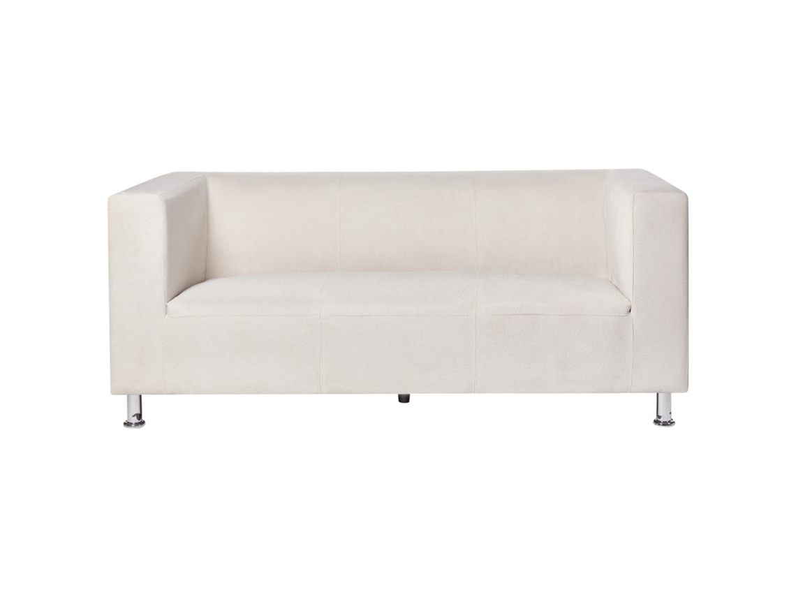Sofá de 3 plazas BELIANI Floro de Chenilla Blanco 179x83x74