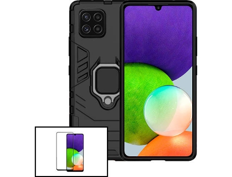 Carcasa + Protector Samsung Galaxy A22 PHONECARE Military Defender Negro