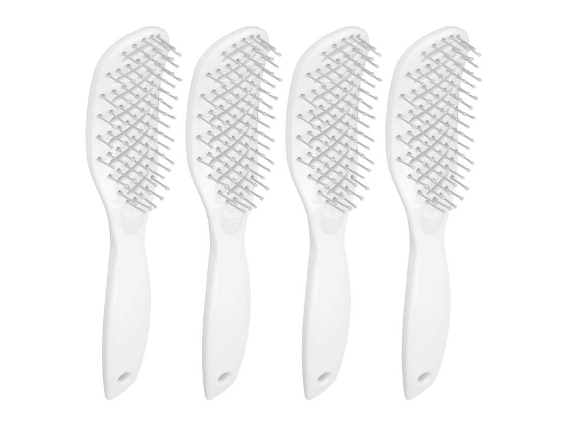 2026-4 peças Escova de Cabelo com 9 Fileiras para Massagem no Couro Cabeludo, Resistente ao Calor e Desembaraçante para Homens, Branca