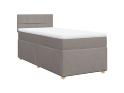 Maison Exclusive - Cama Box Spring Con Colchón Tela Gris Taupe 100x200 Cm