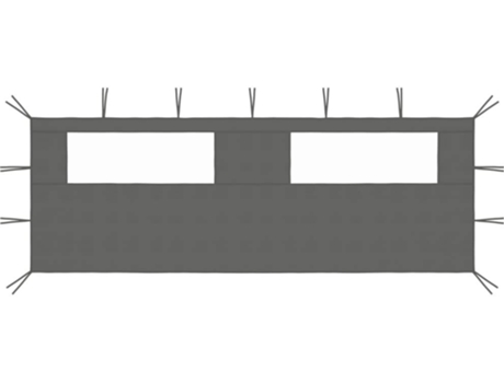 vidaXL Pared lateral de cenador con ventanas gris antracita 6x2 m