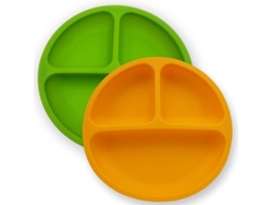 Juego De 2 Platos De Silicona Para Bebés Con Separadores: Platos Y Cuencos Seguros Para La Lactancia Materna.