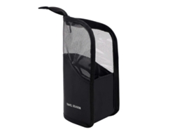 Bolsa De Pincéis De Maquiagem Vertical Semitransparente Com Cremalheira E Compartimentos (preto)