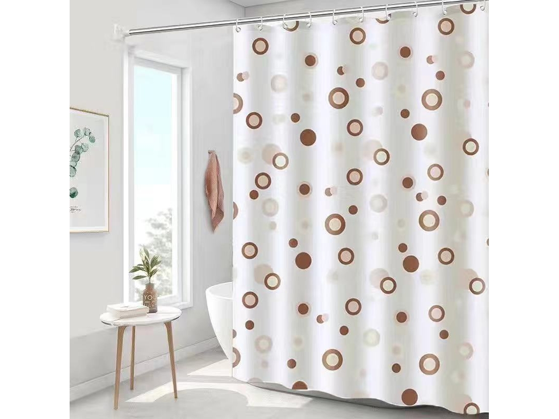 Cortina De Ducha Impermeable Y Antimoho Con Ganchos, Marrón/150 X 180 Cm Gertiz