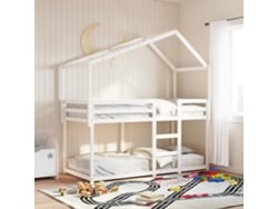Techo De Cama Infantil Madera Maciza Blanco 203x95,5x142 Cm