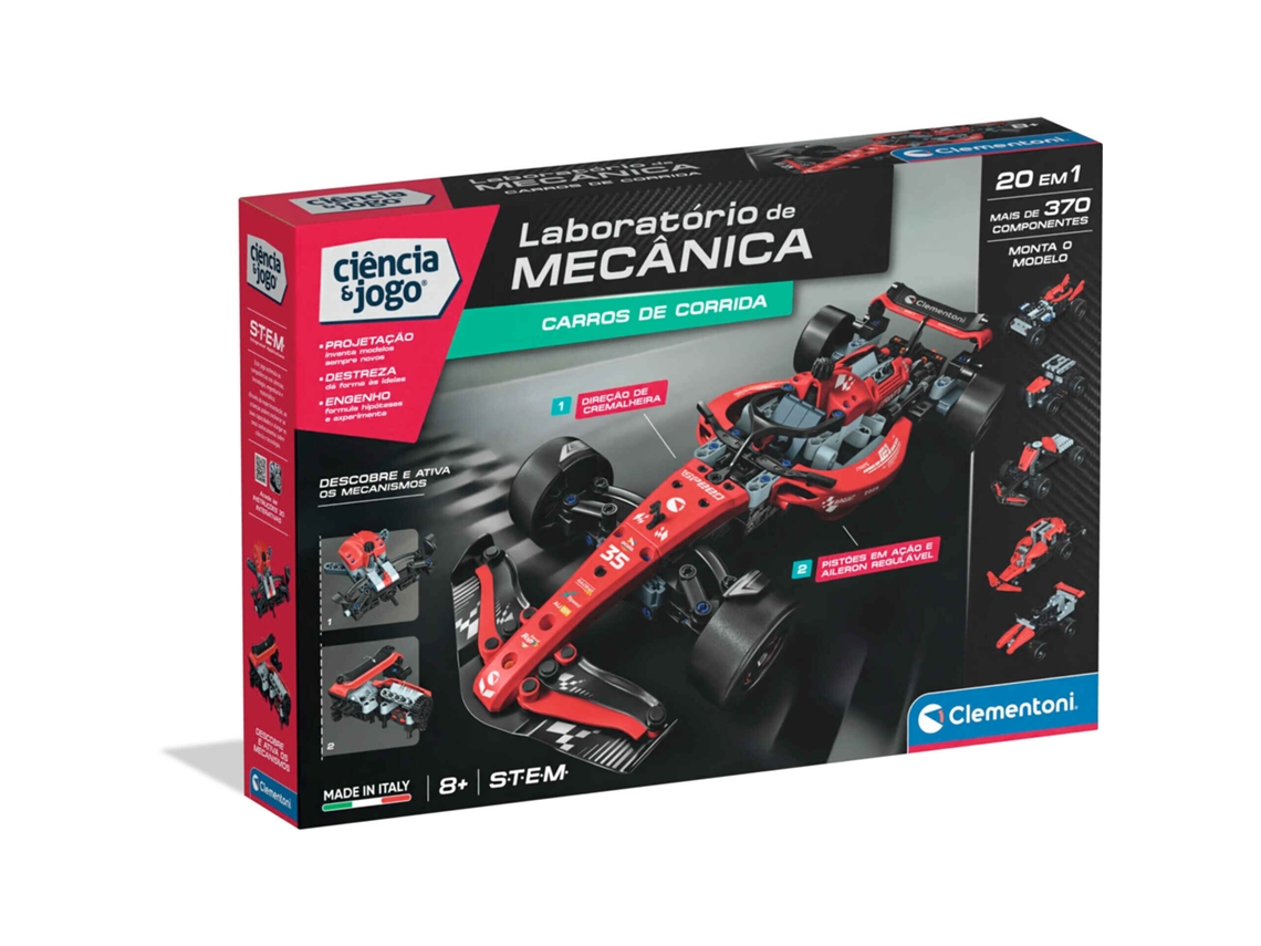 Laboratorio de Mecánica CLEMENTONI Coches de Carreras F1 (Edad Mínima: 8 años)