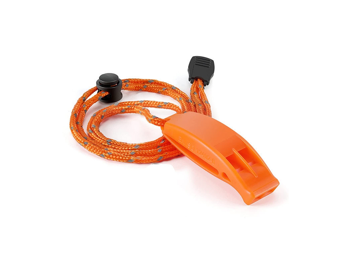 Silbato de seguridad súper fuerte con cordón para kayak, barco, camping y senderismo al aire libre.