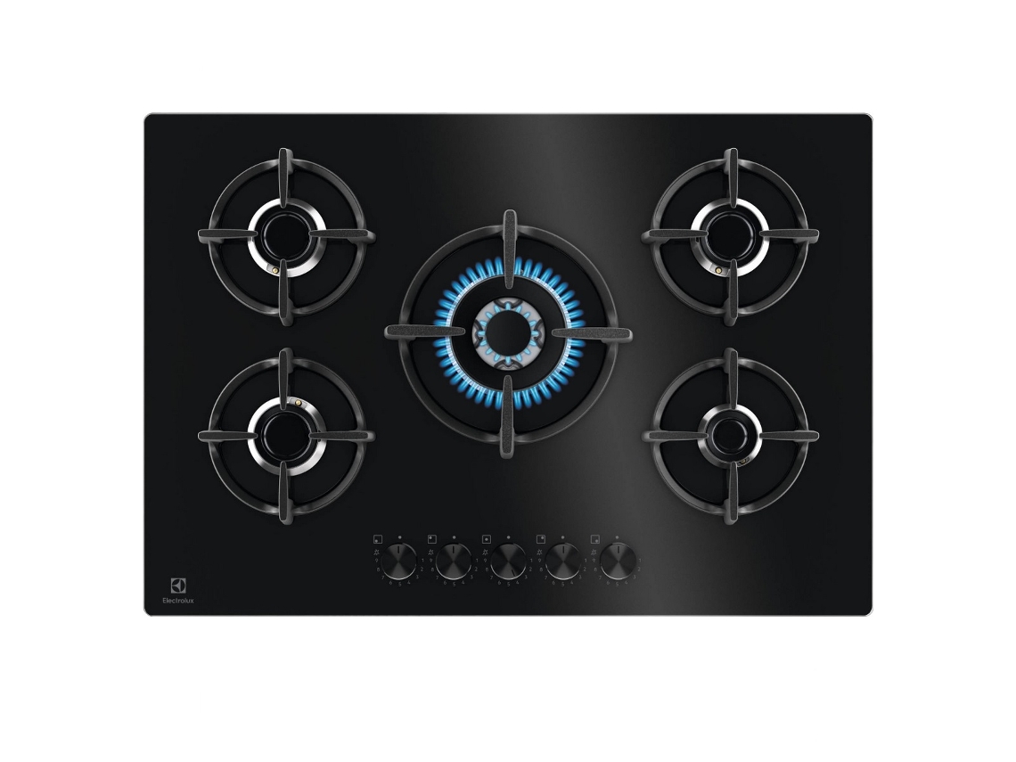 Pláca de Gás ELECTROLUX EFF75372K (Gás - 75 cm - Negro/Hierro Fundido)