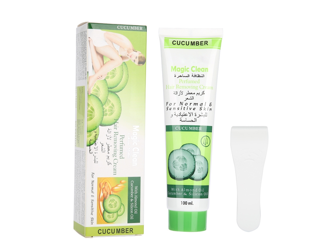 Crema Depilatoria Suave Natural Para Eliminar Pelo 100g Unisex Con Pepino Hidratante
