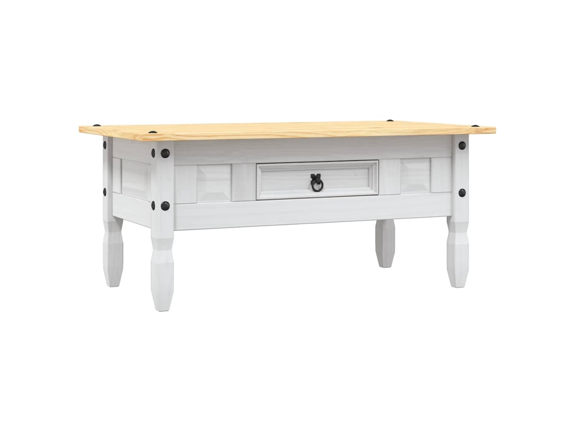 Mesa de centro Corona de pino mexicano blanca 100x55x44 cm MAISON EXCLUSIVE