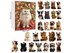 Calendario de Adviento, 24 colgantes decorativos de gatos navideños M03 Gertiz
