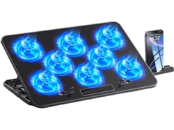 Refrigerador Silencioso Para Portátil Con Iluminación Rgb, 3 Velocidades, Diseño Ergonómico Y Amplio.