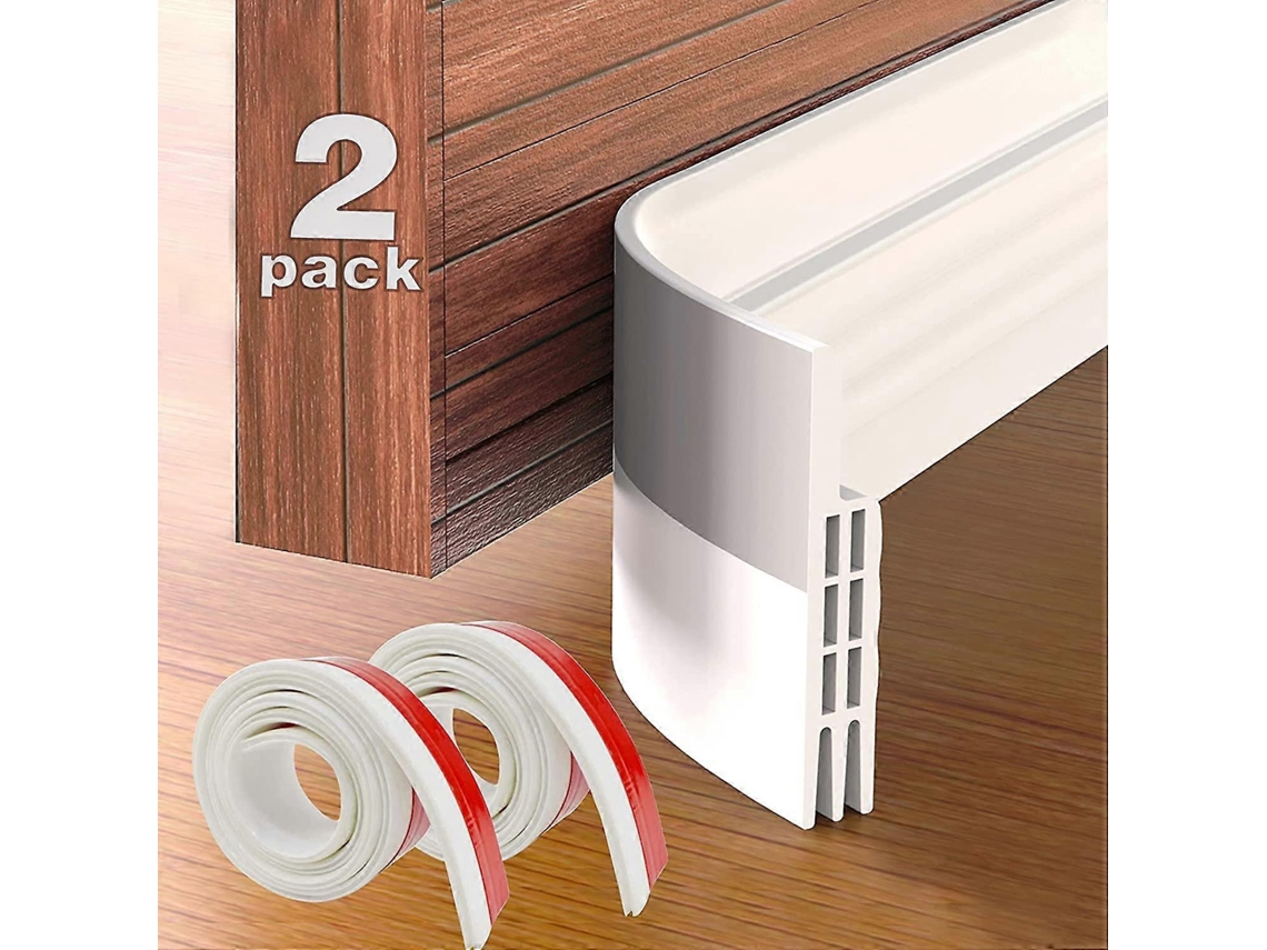 Sellos De Puerta Bajo Puerta 2 Pack, Sellos Autoadhesivos Anti-aire Silicona Aislante Sonido Impermeable Blanco
