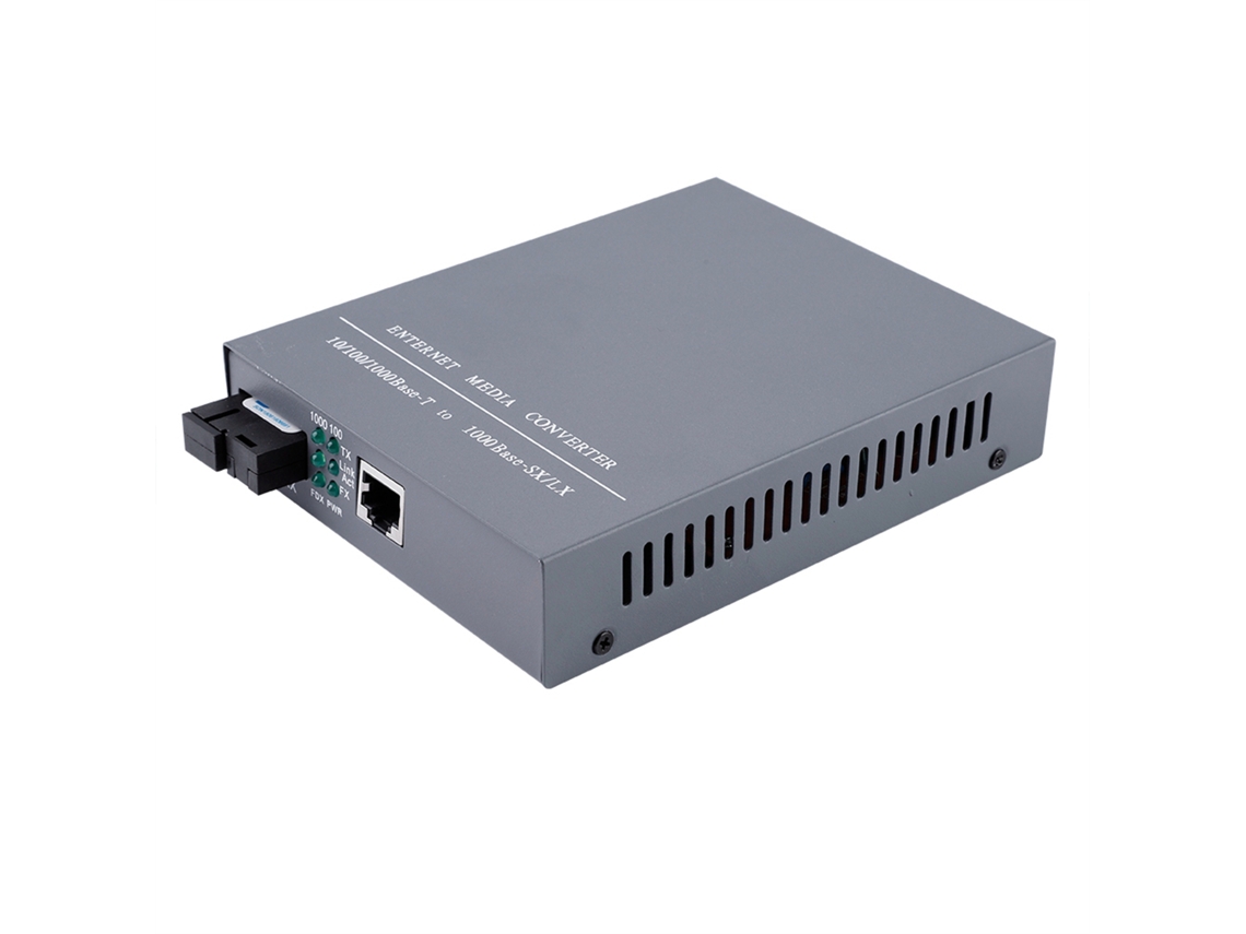 2pcs Convertidor De Fibra Óptica Gigabit Sc 10/100/1000m Transceptor Ac100~