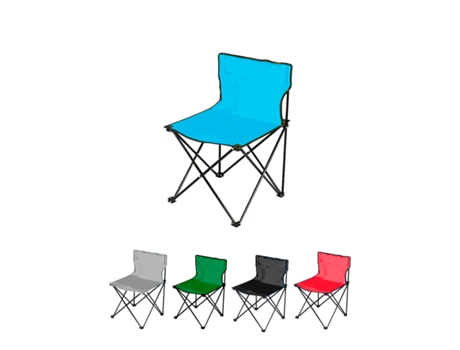 Silla Plegable de Camping Ligera Silla de Exterior Ideal para Acampada Picnic O Pesca Sin Reposabrazos Azul JARDIN202