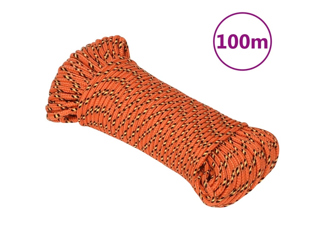 Cuerda De Barco Polipropileno Naranja 5 Mm 100 M